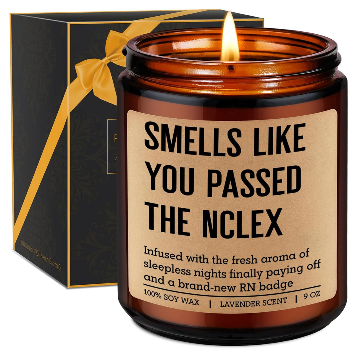 Candle, Passed The Nclex, New Rn Gifts For Nurses, Registered Nurse Gifts For Women Men, Funny Valentines, Graduation, Future Rn Congratulations Presents Ideas For Nursing School Student, Grad