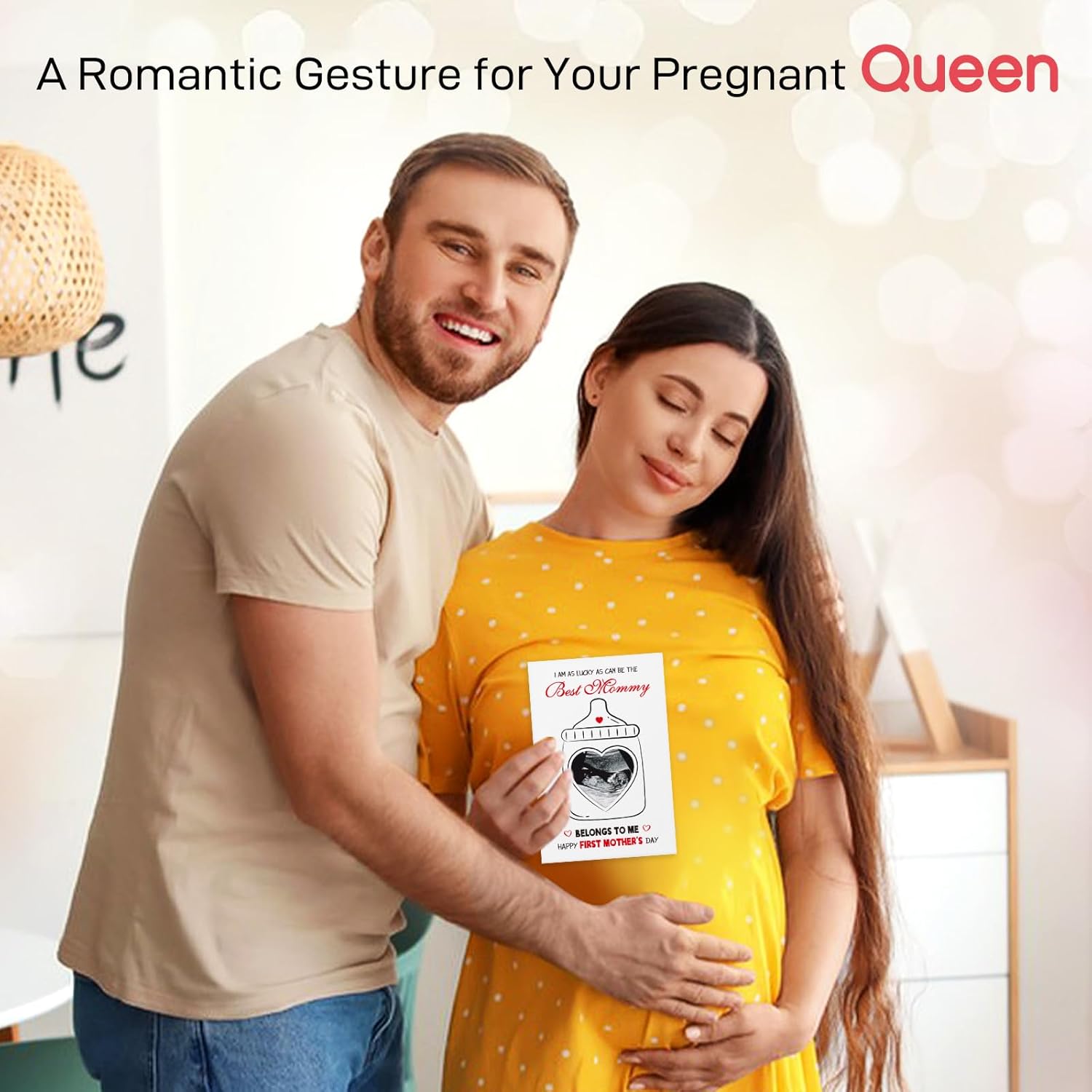 First Mothers Day Card - 5.5X8 Happy 1St Mother'S Day Gift Card For Mom To Be With Photo Frame From The Bump Baby Pregnancy Gift With Envelope For Expecting Mom