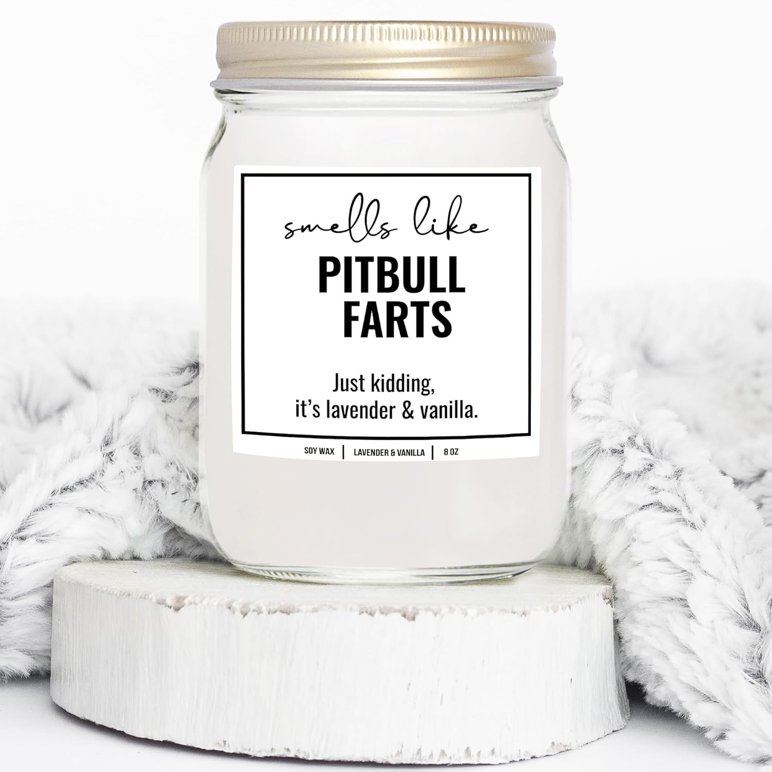 You Nique Designs Smells Like Pitbull Farts Soy Candles For Pitbull Lovers - Pit Bull Mom Gifts For Women - Pitbull Mom Present Dog Farts Candle 4Oz - Gifts For Dog Lovers (Lavender & Vanilla)