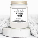 You Nique Designs Smells Like Pitbull Farts Soy Candles For Pitbull Lovers - Pit Bull Mom Gifts For Women - Pitbull Mom Present Dog Farts Candle 4Oz - Gifts For Dog Lovers (Lavender & Vanilla)
