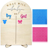 Wooden Baby Gender Reveal Voting Board With Stand, Girl Or Boy Voting Stickers, Gender Guessing Game Board, Cast Your Vote Sign, He Or She What Will Baby Be, Gender Reveal Party Ideas