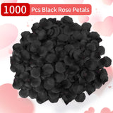 1000 Pcs Artificial Fake Rose Petals,Flower Petals For Romantic Night, Engagement, Party, Wedding, Event Flower Decorations, In Bulk(Black)