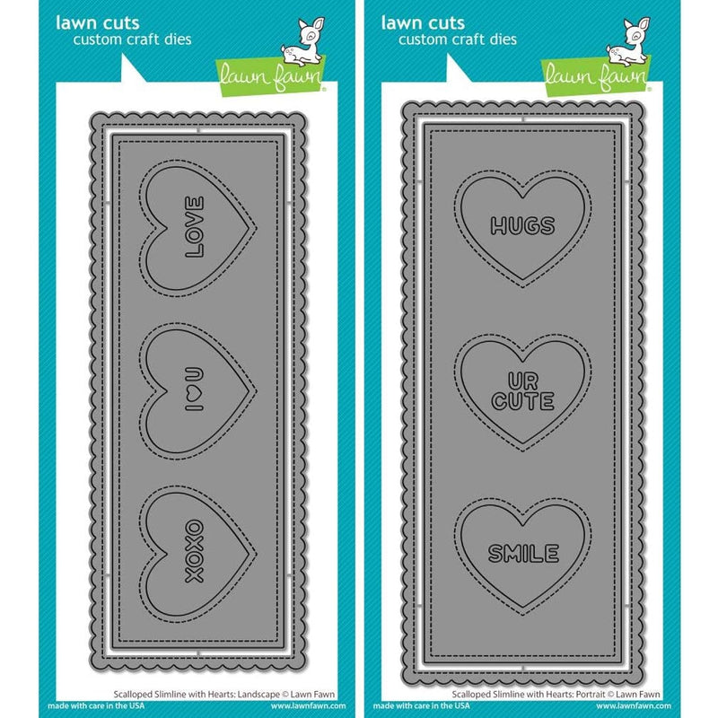 Scalloped Slimline With Hearts Set - Landscape And Portrait - 2 Items