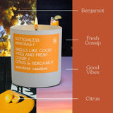 'Bottomless Mimosas' Coconut Soy Wax Candle | Premium Hand Poured & Long Burning | Citrus & Bergamot Scent | Phthalate-Free | For Home, Office, Gift - 9 Oz