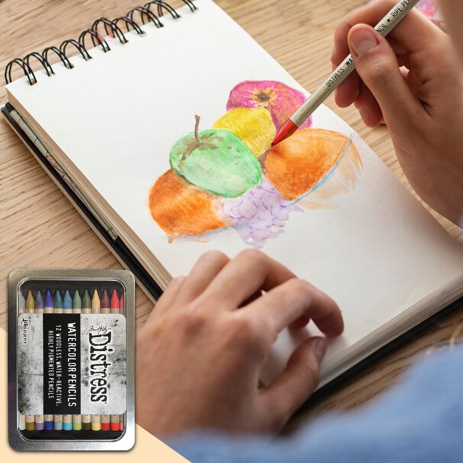 Tim Holtz Distress Watercolor Pencil 12pc Set 6 TDH83603