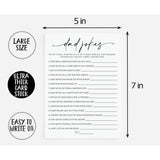 50 Baby Shower Dad Jokes Game (50-Cards) Fun Baby Shower Game Activity, Gender Neutral Boy Or Girl, Co-Ed, Minimalist