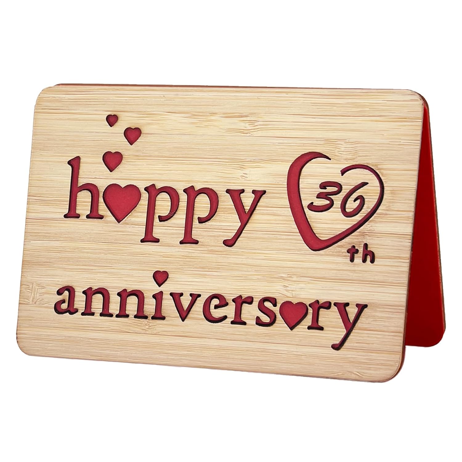 Wooden 36Th Anniversary Card,Handmade Wedding Anniversary Greeting Cards,36Th Anniversary Card For Her,Him,Husband,Wife