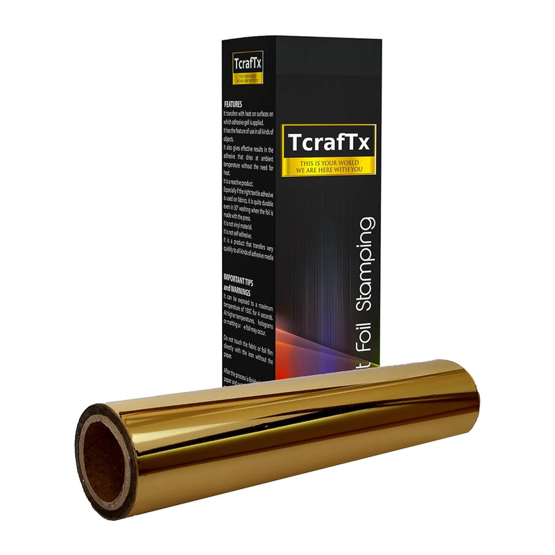 Hot Foil Transfer Roll For Minc Machine And Textile, 5.90" X 82 Ft Metallic Ho