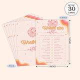 Disco Ball Would She Rather Game For 30 Guests With Game Cards, The Last Disco Bridal Shower Game, Boho Bridal Shower Decorations, Wedding Shower Or Bachelorette Party Supplies - 04