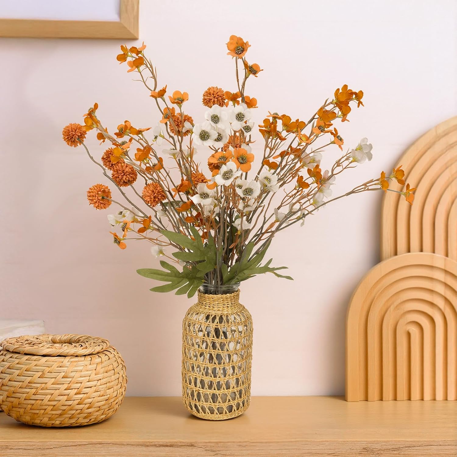 10-Pack Fake Flowers,Uv Resistant & Waterproof Artificial Flowers, Lifelike Faux Flowers Bouquet For Home Decor, Bendable Stems For Indoor Outside Patio Garden, No Maintenance Fade-Proof Centerpiece