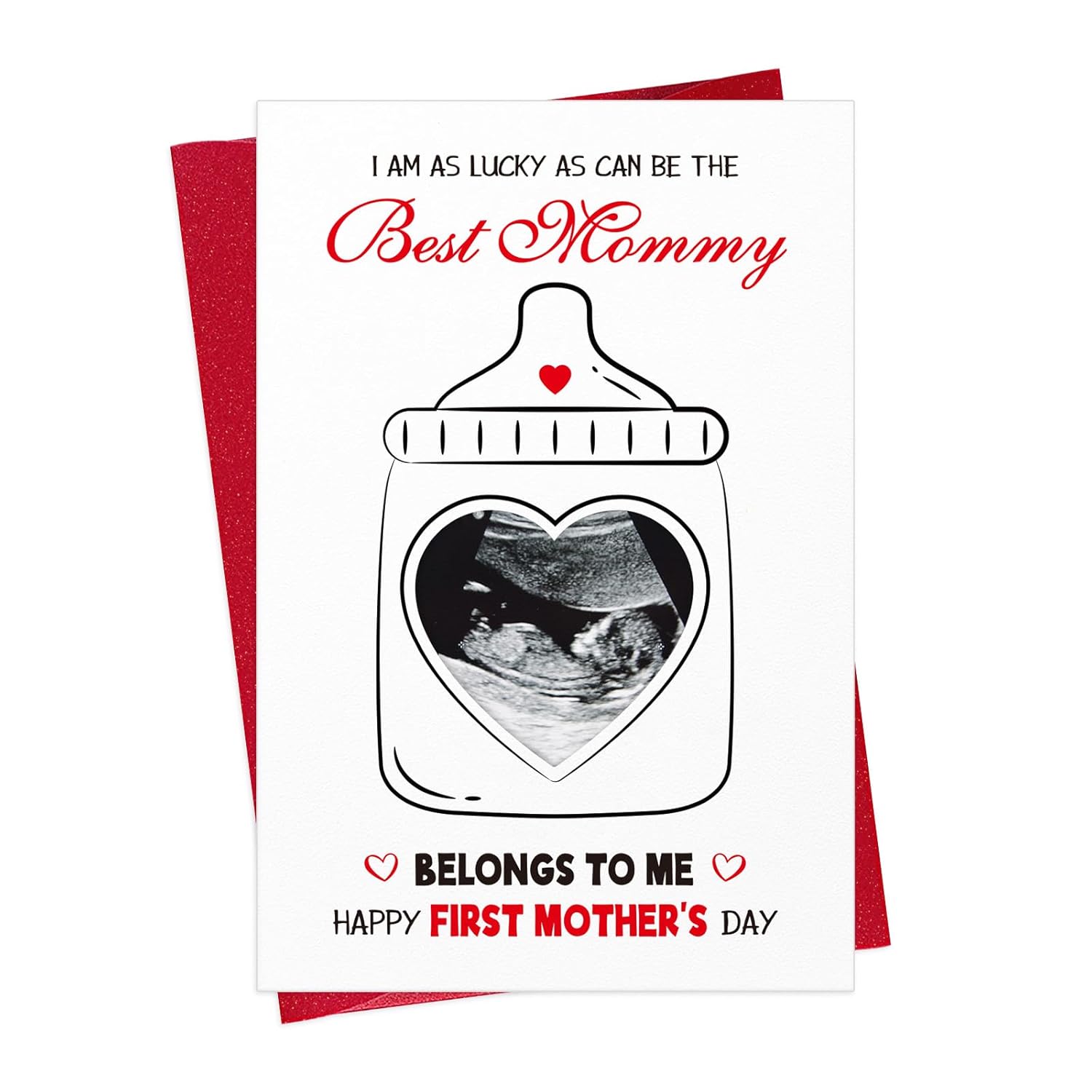 First Mothers Day Card - 5.5X8 Happy 1St Mother'S Day Gift Card For Mom To Be With Photo Frame From The Bump Baby Pregnancy Gift With Envelope For Expecting Mom