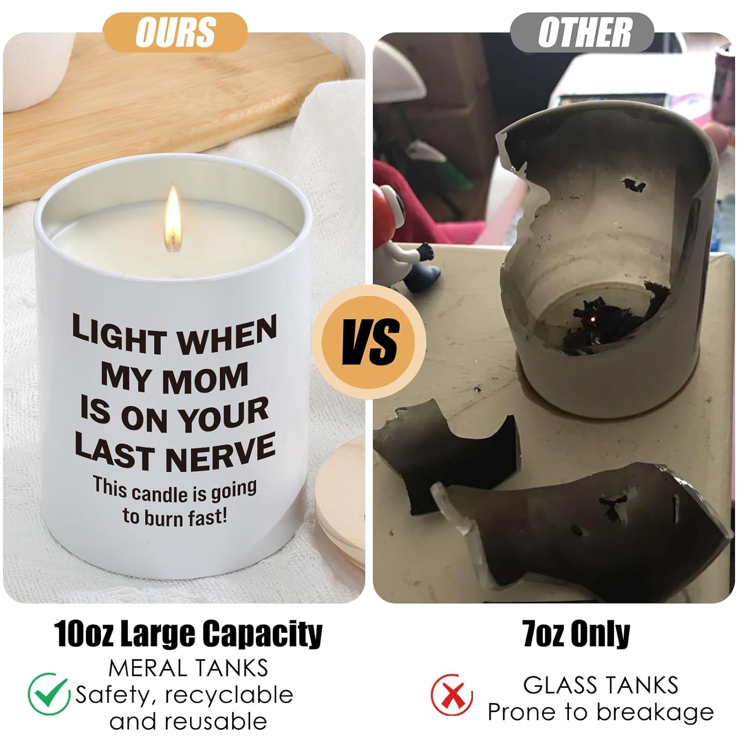 Gifts For Dad Bonus Stepdad Valentines Day, 10Oz Funny Dad Birthday Gifts From Daughter Son, Father Daddy New Dads Father In Law Best Dads Ever Present Sandalwood Scented Candle, Light When My Mom