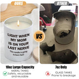 Gifts For Dad Bonus Stepdad Valentines Day, 10Oz Funny Dad Birthday Gifts From Daughter Son, Father Daddy New Dads Father In Law Best Dads Ever Present Sandalwood Scented Candle, Light When My Mom