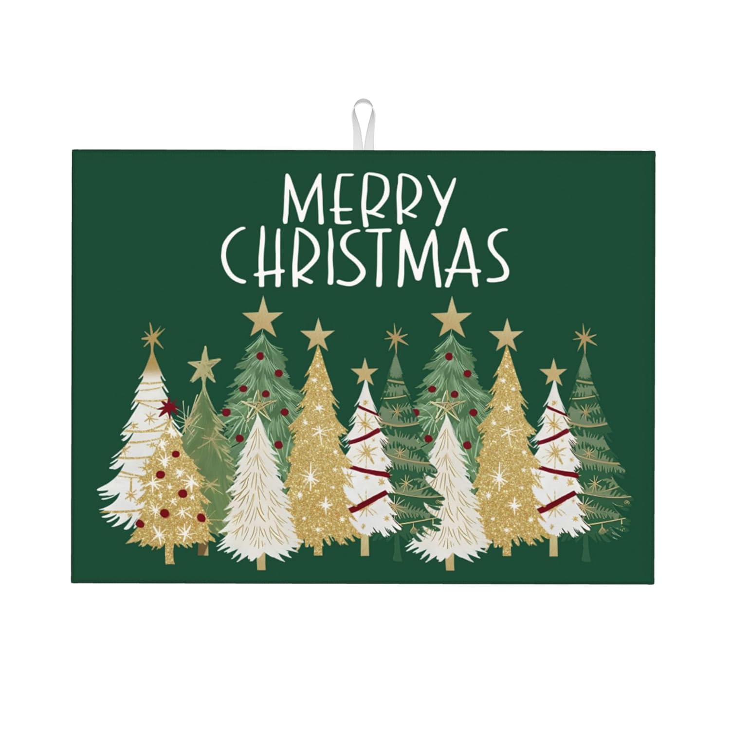Christmas Dish Drying Mat For Kitchen Counter Microfiber Merry Christmas Dish Drying Mat For Dishes Absorbent Reversible Large Kitchen Dish Drying Pad Rack Mat 18X24 Inch
