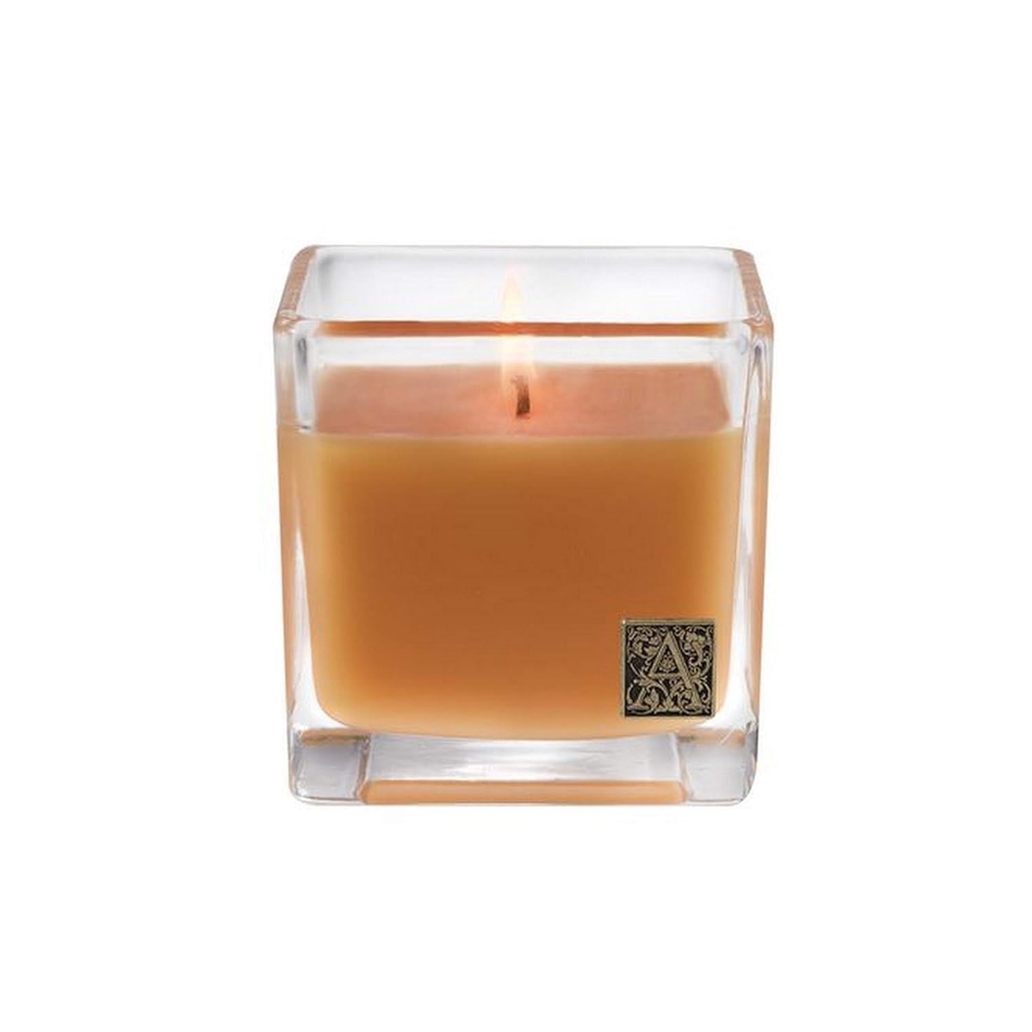 Valencia Orange Medium Glass Cube Candle By