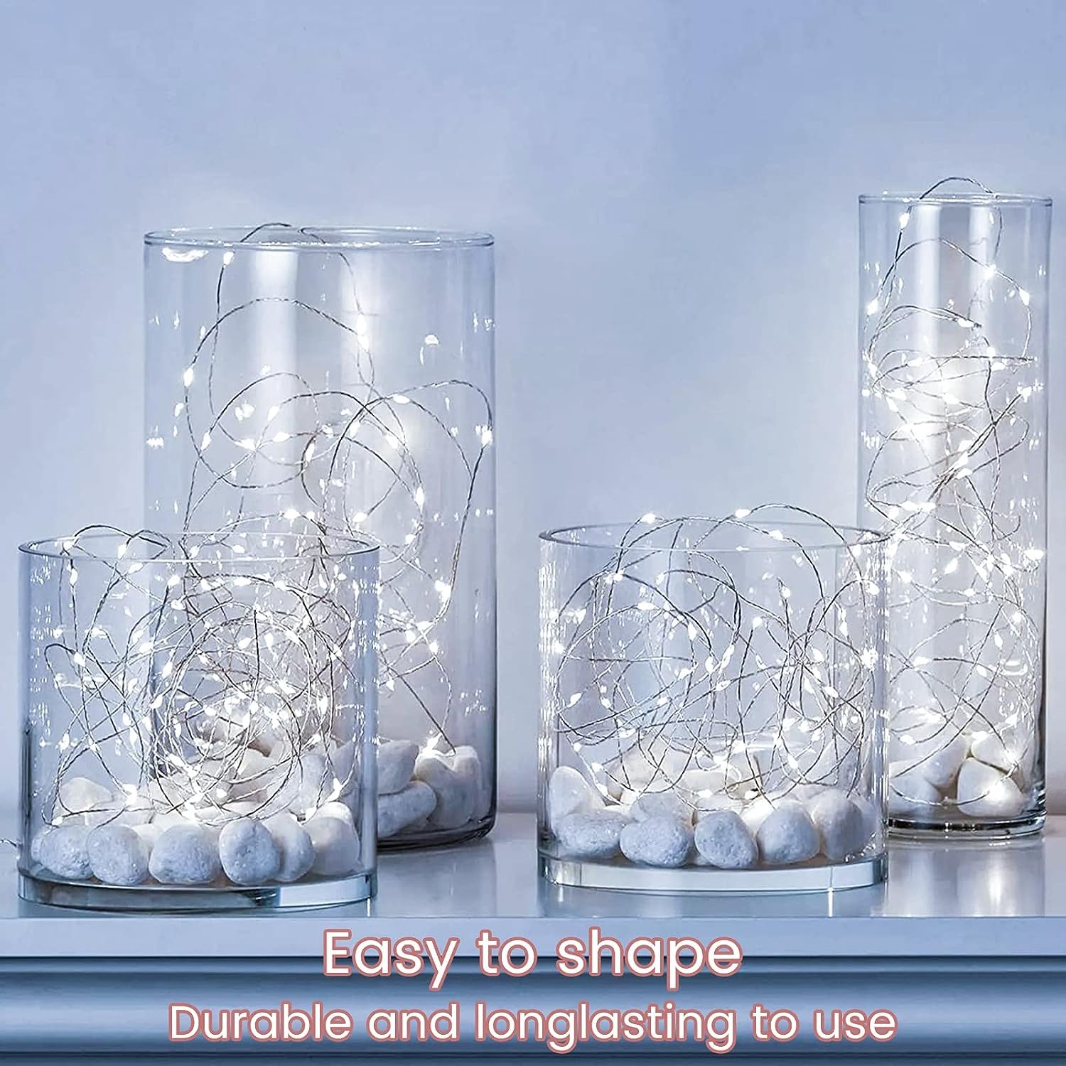 12 Pack Led Fairy Lights Battery Operated String Lights With Timer Waterproof Silver Wire 14 Feet 40 Led Twinkle Mason J