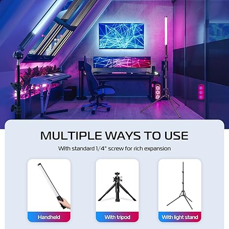VL119 Handheld RGB Light Wand 360 LED Video Light Stick 3300mAh Rechargeable Camera Light