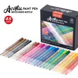 Acrylic Paint Pens, Expert Of Rock Painting, Extra Fine, 48 Colors, Ap Certified, Permanent&Waterproof Ink, Works On Rock, Wood, Glass, Metal, Ceramic And Nearly All Surfaces (48 Colors)
