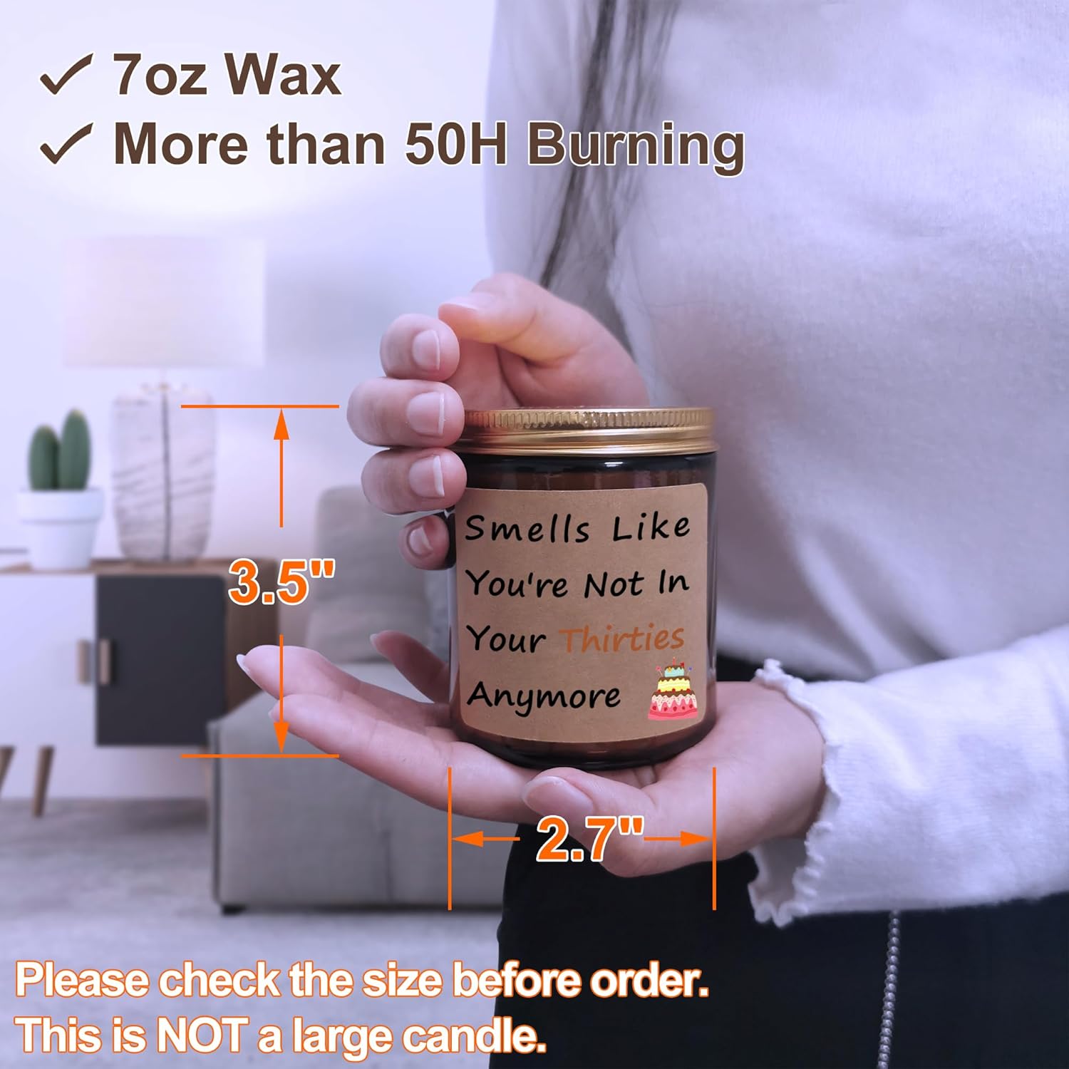 Funny Happy Birthday Candle Gifts For Women Men, Unique Best Friend 40Th Birthday Gift For Women Men, Fun Gift Ideas Smells Like You'Re Not In Your Thirties Anymore Candle, Vanilla