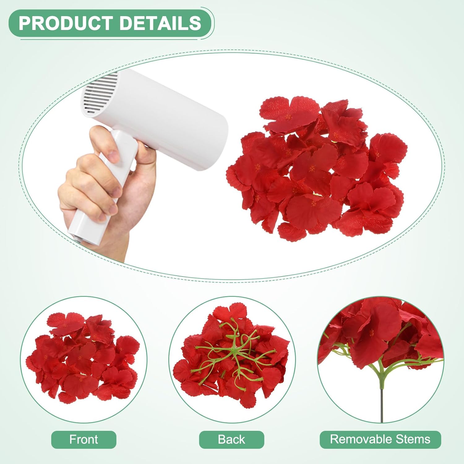 20-Pack Silk Hydrangea Flowers, Artificial Flowers Heads With 20Pcs Stems, Full Hydrangea Flowers For Home Decor/Wedding/Christmas/Diy/Party/Garden [Red]