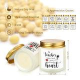 10 Pcs Valentines Teacher Appreciation Gift Candles Bulk 3.5 Oz Teacher Team Coworker Candles Inspirational Scented Jar Office Thank You Gift Women Men Retirement, 10 Scents(Simple,Fresh)