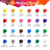 24 Colors Acrylic Paint Set With 12 Brushes, Art Craft Paints Gifts Trendy Stuff For Adults Artists, Halloween Pumpkin Canvas Ceramic Rock Eggs Painting Kit Art Supplies