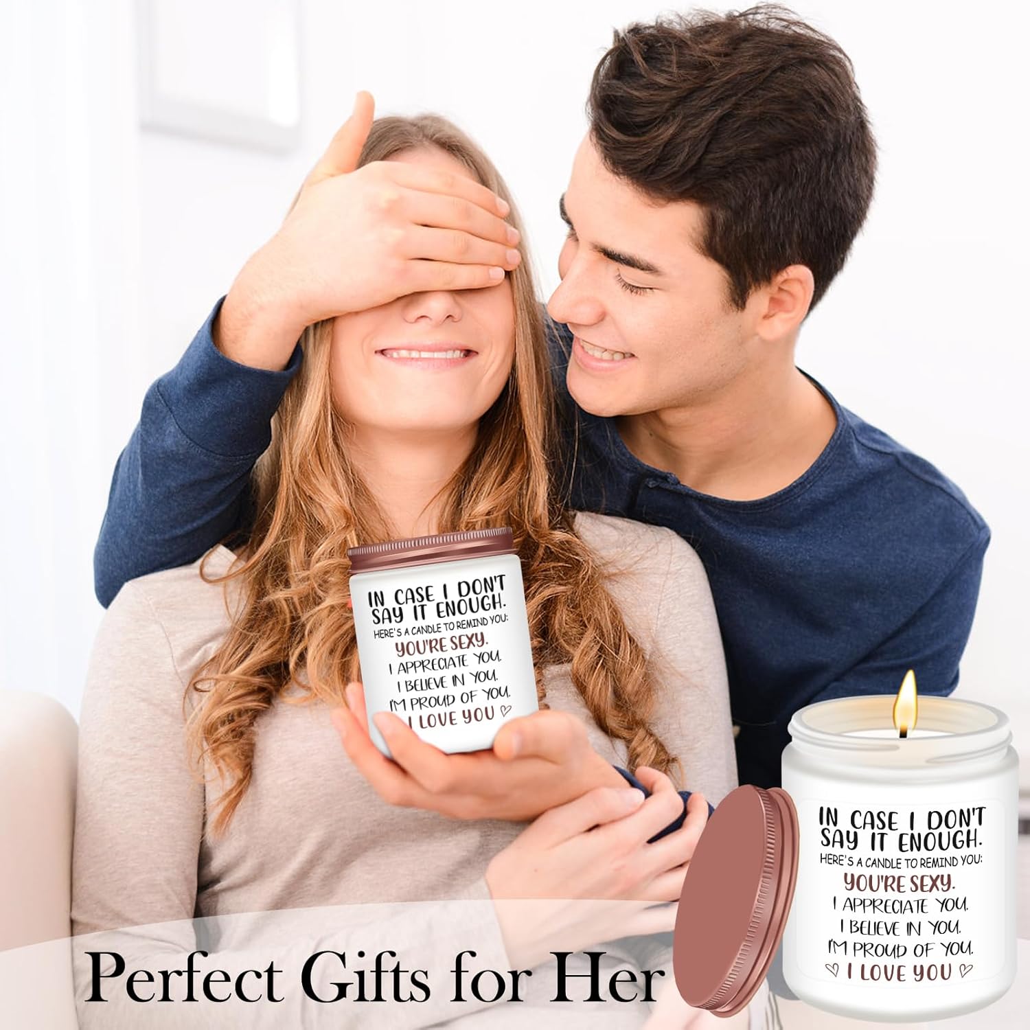 Valentines Day Gifts For Her, Anniversary Wedding Birthday Romantic Valentines Gifts For Girlfriend, Wife, Women, Unique Valentine Girlfriend Gift, Soy Wax Lavender Scented Candle