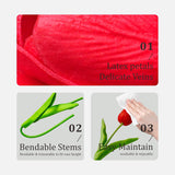 20 Pcs 13” Real Touch Red Tulips Artificial Flowers, Latex Pu Fake Faux Lifelike Flowers With Stems, For Christmas Valentine'S Day Mother'S Day Easter Home Decor Wedding Bouquet