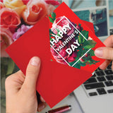 Valentine'S Day Greeting Card With 5 X 7 Inch Envelope (1 Card) Flowers For Valentine C3532Vdg