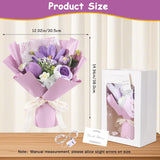 Crochet Flowers Bouquet With Crochet Rose, Tulips, Daisy A Gift For Lover, Mother, Teacher, Friends,Handmade Crocheted Yarn Flowers, Artificial Flower Finished Bouquet(Purple)