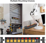 8 Outlet Metal Power Strip with Individual Switches 1200J 6FT Wide Spacing