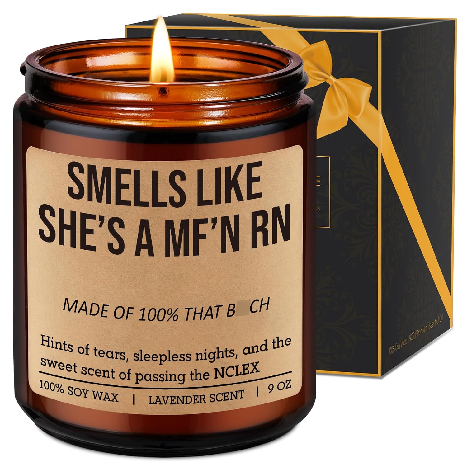 Candle For New Rn, Registered Nurse Gifts For Women - Congrats On Passing The Nclex - Future Rn Gifts For Nurses, Funny Birthday, Graduation Presents For Nursing School Students, Grads