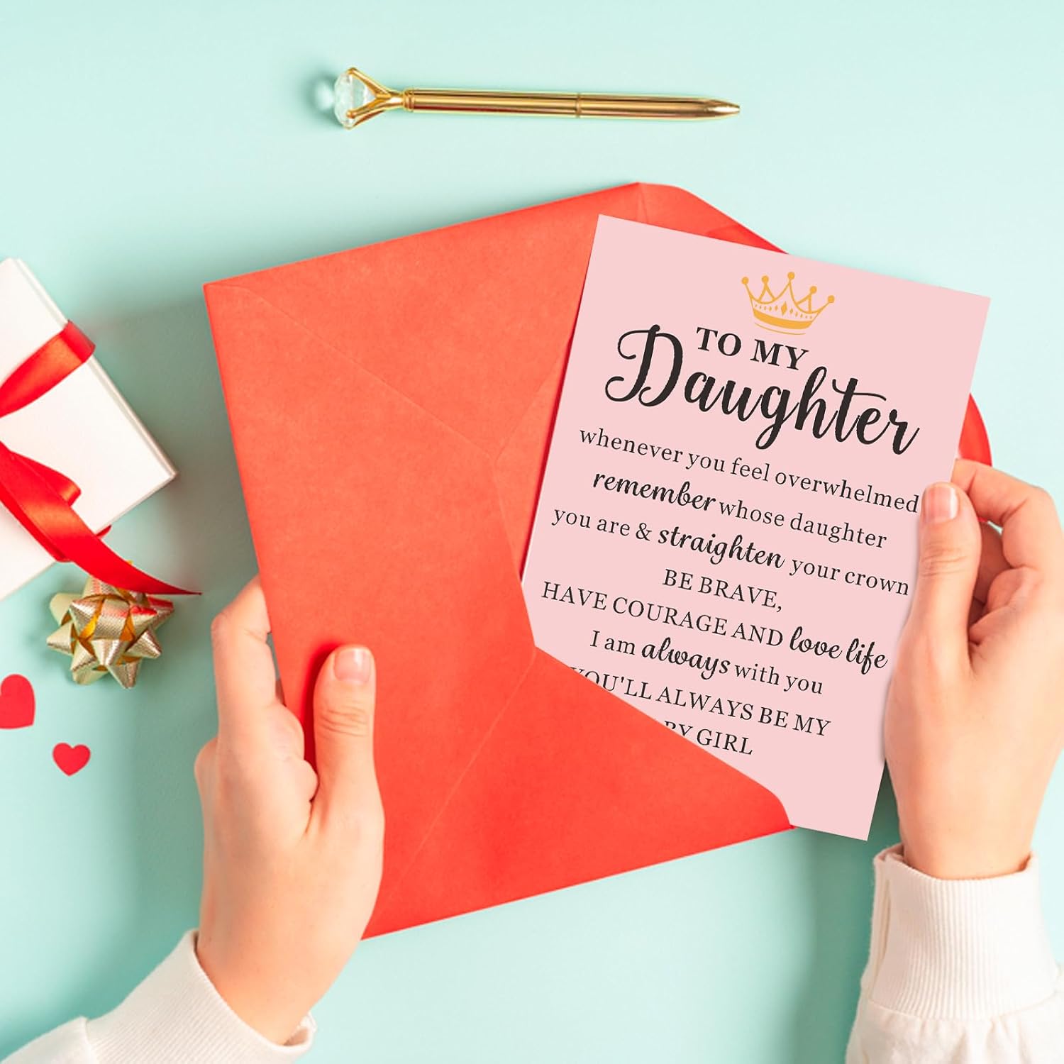 Back To School Supplies For Girls From Mom Dad Christmas Birthday Card For Daughter Adults Women Daughter Birthday Card From Parents Bonus Daughter In Law Gifts Inspirational Cards For Her Valentine