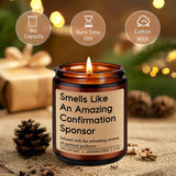 Candle, Confirmation Sponsor Gifts For Women Men - Spiritual Christian Catholic Girls Confirmation Gifts For Sponsor - Thank You From Candidate, Appreciation, Proposal Presents From Confirmant