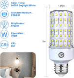 40W LED Corn Light Bulbs 2 Pack 5000K Daylight 5000 Lumens 300W Equivalent E26 E27 Base