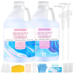 Leeya Epoxy Resin Crystal Clear Epoxy Resin Kit 1 Gallon, No Yellowing No Bubble Self Leveling Resin Epoxica Easy Mix 1:1, Table Top Epoxy Resin, Coating Casting, Painting, Art Crafts, Jewelry Making