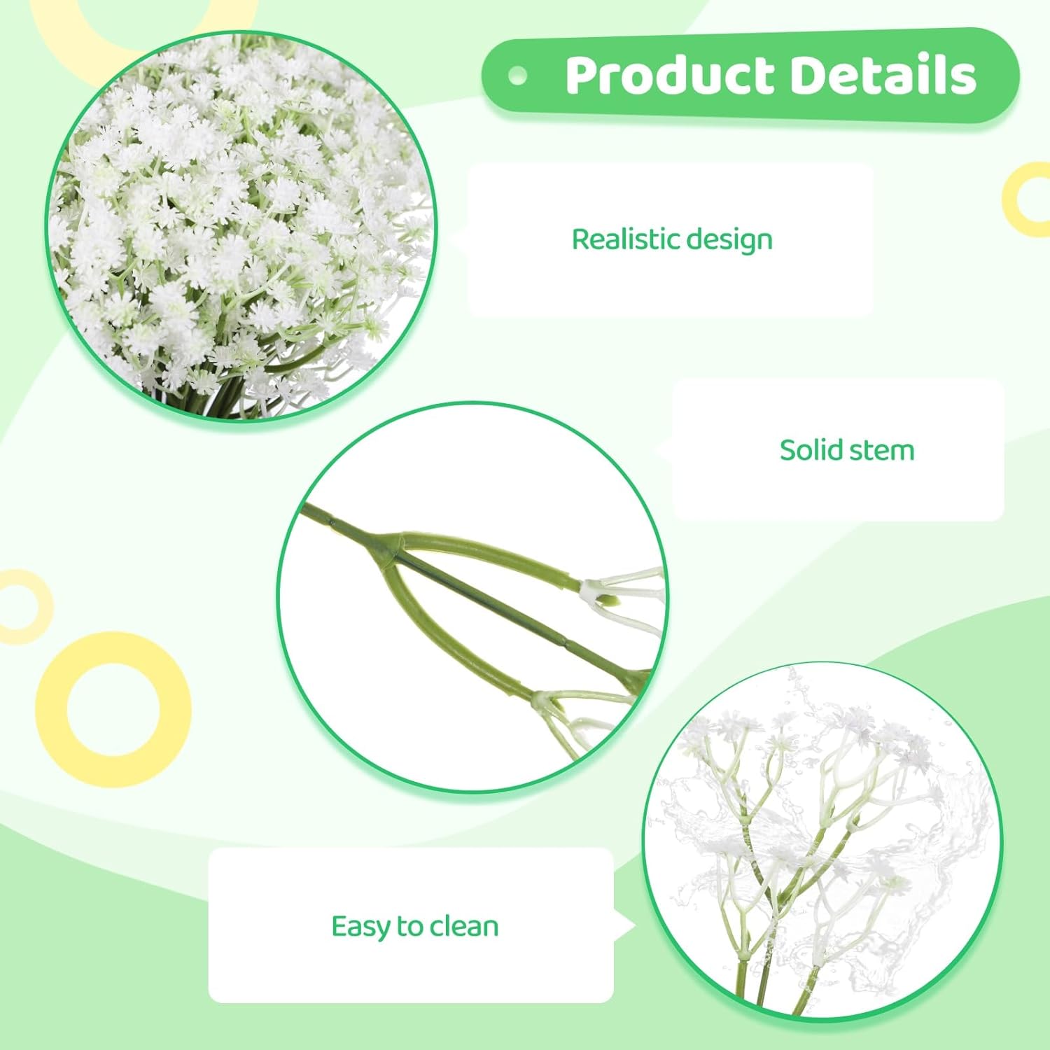 150 Pcs Babys Breath Artificial Flowers, 11.4Inch White Starry Flower For Wedding Decoration, Areal Touch Faux Babies Breath Gypsophila Bouquet For Wedding Floral Arrangement Party Home Decor