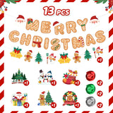 13 Pcs Christmas Banner Hanging Swirls Set, Xams Banner Santa Claus Hanging Swirl Snowman Elk Streamers For Merry Christmas Party Decorations