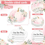 60 Pcs Fall Pink Pumpkin Guess How Many Game Cards Double Side Baby Shower Guessing Game Prediction Cards A Little Pumpkin Is On The Way Decor For Autumn Thanksgiving Day Bridal Shower Party