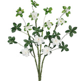 4 Pcs Artificial Branches With Leaves And White Silk Flowers Rhododendron 29" Long Stem Faux Twigs And Branches For Vases Fillers Artificial Plants Indoor Fake Greenery Stems For Home Decor