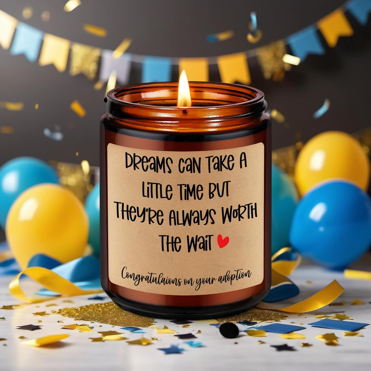 Candle, Congratulations Pet Adoption Gifts, Party, Adoption Day Gifts For Adoptive Parents, New Family - Adopting Anniversary, Newly Parent'S Day, Congrats Gotcha Day For Adopted Mom Dad Couple