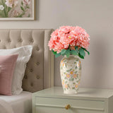 Peonies Artificial Flowers, 2 Bouquets Of 7-Heads Silk Artificial Peonies With Flexible Stems, Faux Peonies For Home & Wedding Decor, Table Centerpieces, Floral Arrangement (Coral Pink)