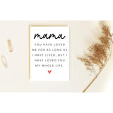 Happy Mothers Day Card For Mama - Poem Mothers Day Card - Card For Mama - Mothers Day Card - Greeting Card - I Love Mama Card - Happy Birthday Mom Card - Anniversary Card - Mama Card