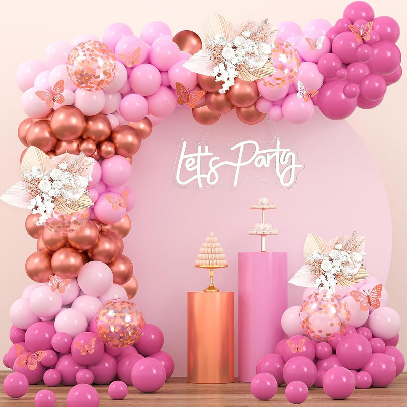 Dusty Rose Balloon Garland 151Pcs Dusty Pink Rose Gold And Peach Ballo