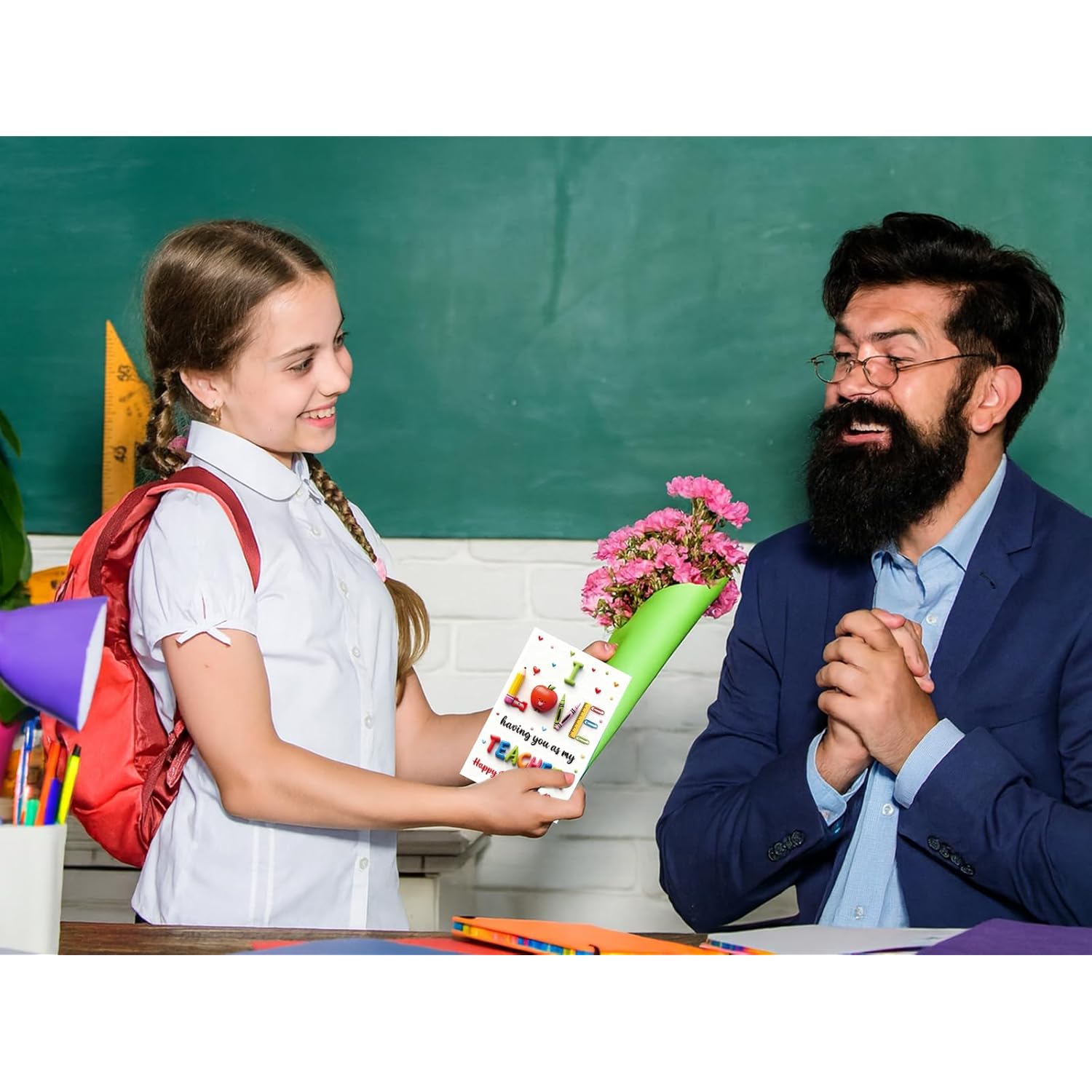 Teacher Valentine Day Card - Happy Valentine'S Day Gifts For Teachers Cute Valentines Day Teacher Greeting Cards With Envelope Valentines Day Teacher Gift From Students Kids