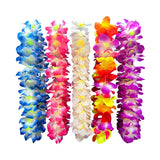 5Pcs Vibrant Hawaiian Flower Leis For Luau Parties - Tropical Party Decorations & Favors, Soft Silk-Like Garland Necklaces For Birthdays, Weddings & Summer Events