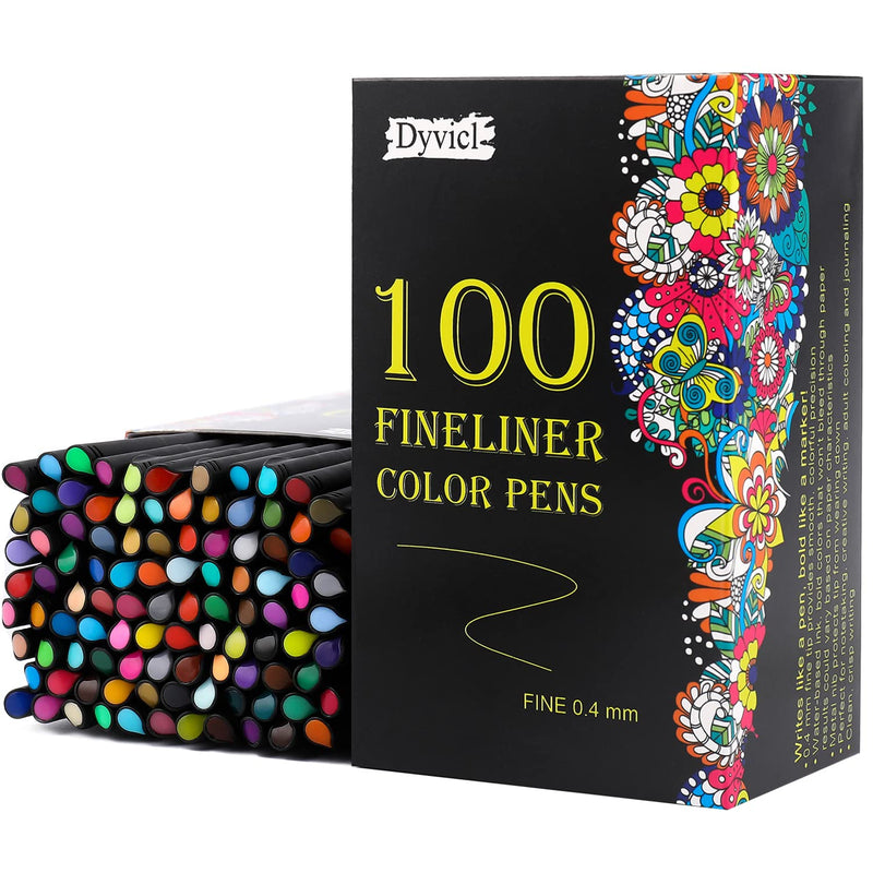 Fineliner Fine Point Pens, 100 Colors 0.4Mm Fineliner Color Pen Set Fine Point