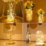 6 Pack Battery Operated Fairy Lights 7FT 20 LED Warm White Mini Firefly String Lights for Mason Jars Wedding Party Christmas Decor