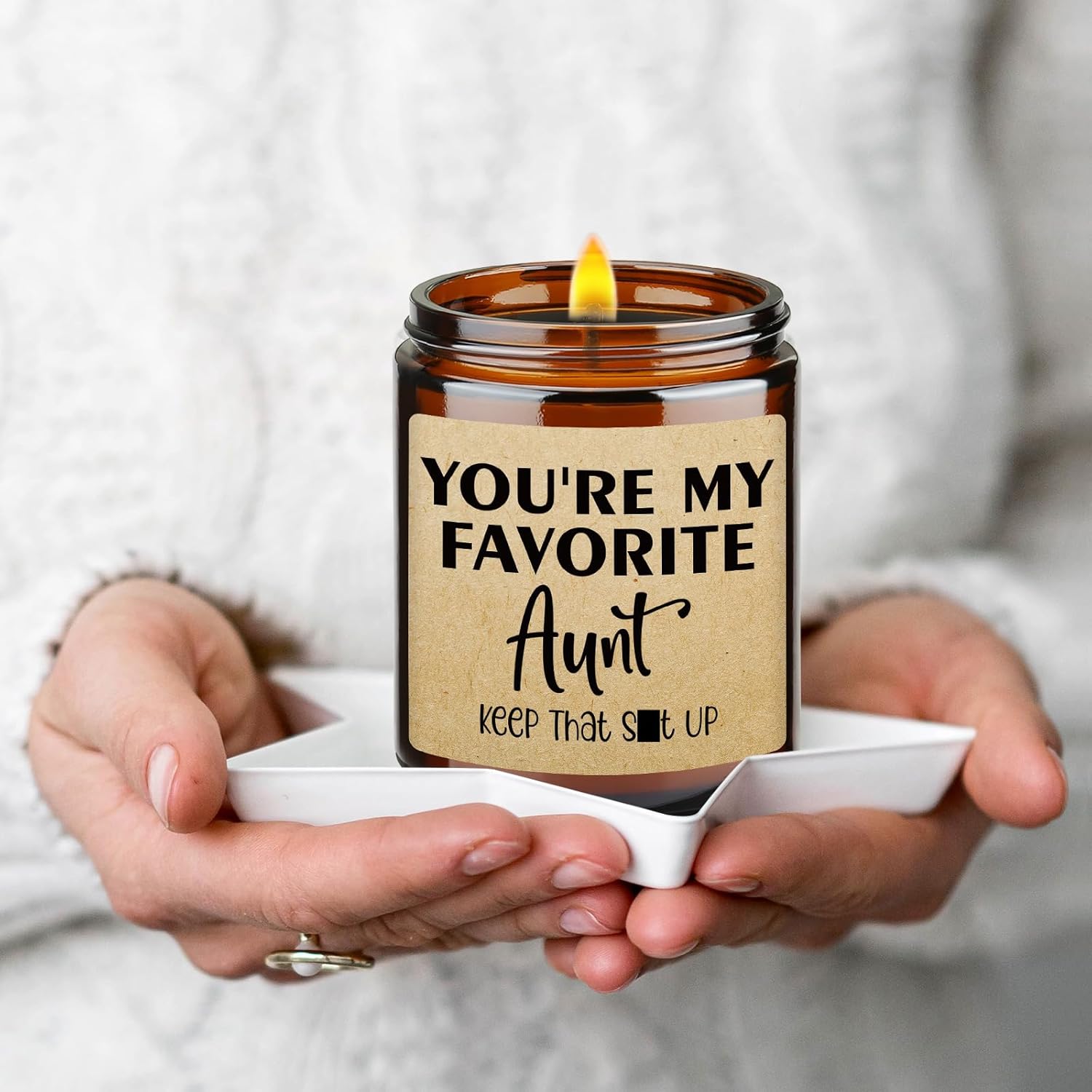 Birthday Gifts For Auntie, Aunt Present From Niece, Thank You Gifts For Women, To Be Aunt Announcement Candle, Promoted To Aunt, Pregnancypresent For Sister - Scented Candle