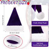 20 Pcs Santa Hats Bulk Plush Christmas Hats For Adults Women Men Holiday Party Costume(Purple)
